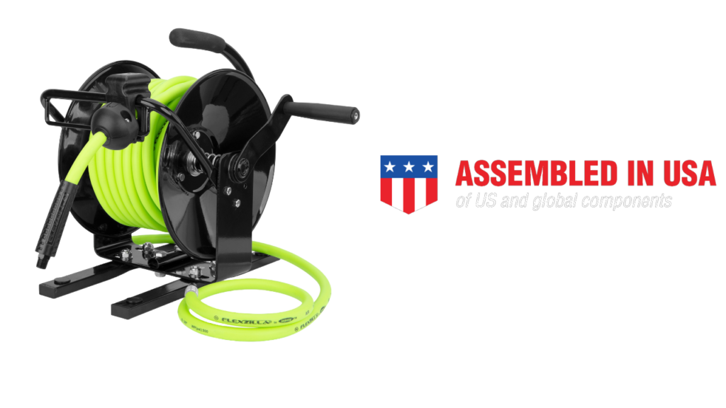 Flexzilla 3/8 in. x 50 ft. Open Faced Retractable Air Hose Reel with Single  Axle Arm & 1/4 in. MNPT Fitting L8611FZ - The Home Depot